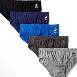 Beverly Hills Polo Club Men's 5 Pack Low Rise Brief Small